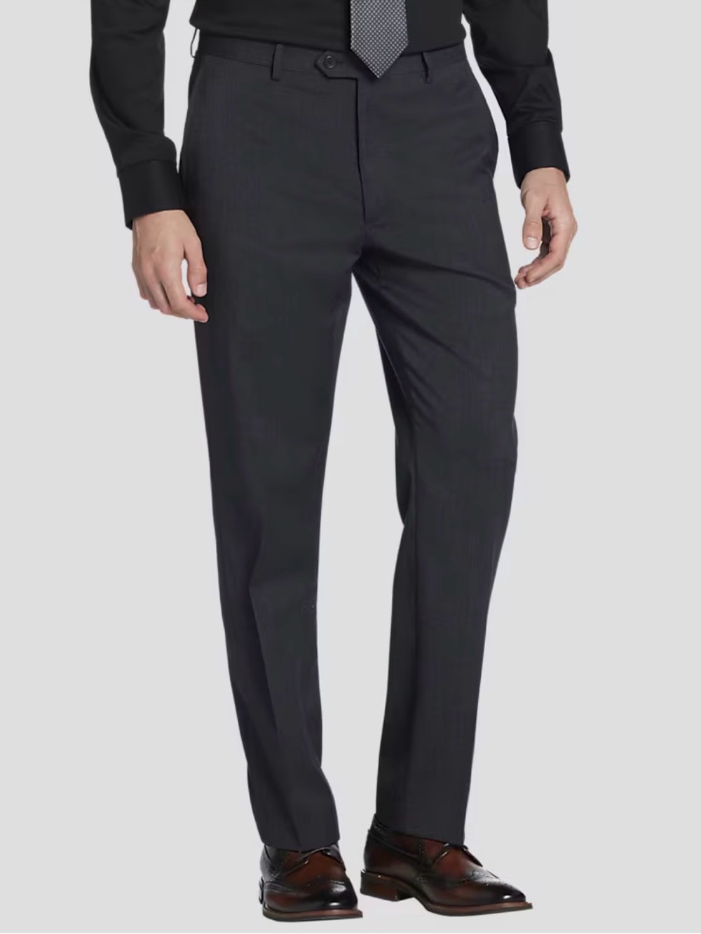 NWOT Fino Uomo DB200 Men's Slim Fit Suit Pants Trousers Flat Front Grey 32W